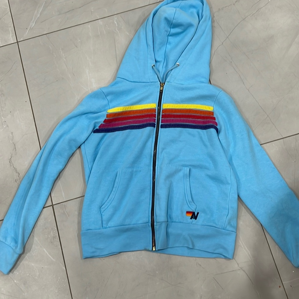 5 striped hoodie/neon colors/ Aviator nation